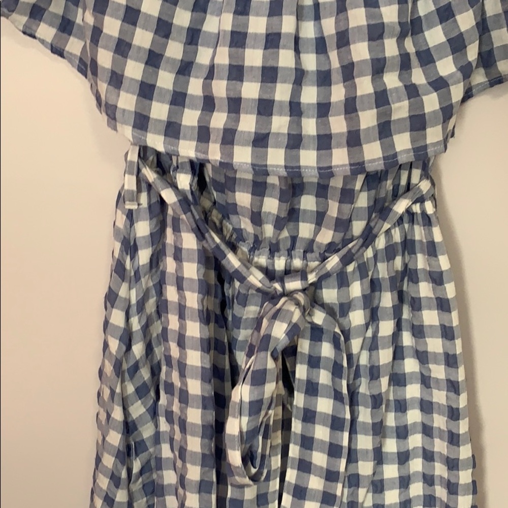Anthropologie Gingham Off-the-Shoulder Dress - Picture 2 of 3